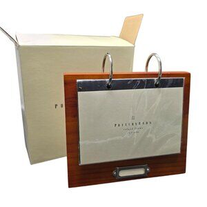 Pottery Barn 4x6 Wooden Roland Frame With Metal Rings & Display Slot NIB JJ4002